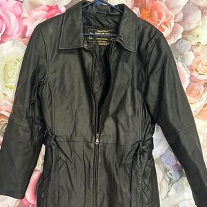 Chaps Women's Black Leather Jacket